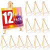 12 Pack 9 Inch Wood Easels, Easel Stand for Painting Canvases