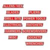 12 Pack of Magnetic Toolbox Labels 3D Printed Personalized Box Label Magnets Metal Drawer Labels for Garage Storage to Stick and Remove (Red 12Pcs)