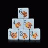 12PCS 16MM Autumn Leaf Forest Wildlife Acrylic D6 Dice, Printed Owl Goat Fox Eagle Bear Pattern for DND RPG TRPG Tabletop Games Party Supplies