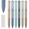 12 Pcs 4-in-1 Retractable Gel Pens, Multicolor Earth Tone Ink, 0.5 mm Fine Point, Quick Dry Smooth Writing Pens for Note Taking, Journaling, School, Office, Document Correction, 5.75 x 0.59 in