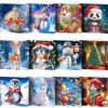12pcs Christmas Diamond Art Painting, Thank You Cards DIY Card Kit
