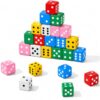 12 Pcs Colors Casino Dice 0.75 Inch (19mm) Acrylic Dice Game 6 Sided Cubes Dice Bulk Bulk for Table Games, Board Games, and Math Teaching(Colors)