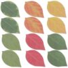 12pcs Leaf Shaped Sticky Memo Notes Paper Self Adhesive