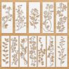 12 Pcs Leaf Vine Stencils, Reusable Leaves & Flower Stencils for Painting