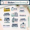 12pcs School Secretary Stickers, Funny Office Staff Gifts 7"