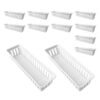 12pcs White PP Rectangular Desk Storage Organizer Basket