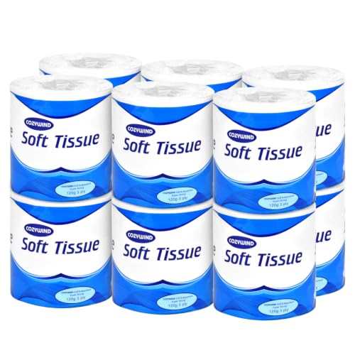 12 Rolls 3-Ply Toilet Paper, Ultra Soft Paper Towels, Tissue Paper, Stable 3 Ply Embossed Reinforced Structure, Durable and Highly Absorbent, Suitable for Home, Office, Restaurant, White
