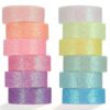 12 Rolls Glitter Washi Tape Set,Sparkling Colored Masking Tape for Crafts
