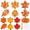 12Set Fall Maple Craft Kit DIY Autumn Button Hanging Ornaments Decoration
