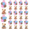 12 Sets Bear Balloon Stand Kit for Table Bear Baby Shower Centerpieces for Tables Gender Reveal Party Decoration Pink Blue Bear with Balloon for Baby Bear Temed Gender Reveal Party Supplies