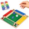 12" Shut The Box Game Wooden Board Game with Strategy Symbol Dice