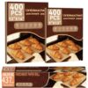 12"x16"(400PCS) & 9"x13"(400PCS) Precut Parchment Paper Sheets +15"x350ft Parchment Paper Roll Bundle, Unbleached Non‑Stick Baking Paper, Fit for Various Baking Pans for Oven, Air Fryer, Grill,