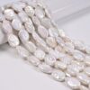 13-15x18-20mm Natural White Fresh Water Pearl Flat Oval Shape Beads