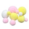 130Pcs Colorful Pompoms,Assorted Sizes and Colors Pompoms for DIY Creative Crafts Decorations(Light Pink/White/ Yellow)