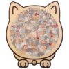 135 Piece Cat Shaped Wooden Jigsaw Puzzles with Stand and Acrylic Cover