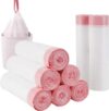 13 Gallon Trash Bags Rose Scented (110 Count), Tall Kitchen Drawstring Garbage Bags,Ultra-Flexible, Leak and Odor-Resistant High Density Garbage Bags (White)