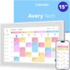 15-inch Smart Wall Planner & Digital Calendar for Family - Interactive Touchscreen Chore Chart and Grocery List - 2026 Ready High-Definition WiFi Schedule Organizer with Wall Mount Hardware