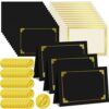 150 Pcs Certificate Kit Include 50 Certificates Holders 50 Certificate Paper 50 Embossed Seal Sticker Diploma Covers for Back to School Student Teacher Recognition Reward Award Supplies(Black)