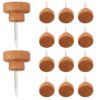 150pcs Wooden Round Thumb Tacks Coffee Flat Head Map Pins