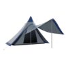 15.4' x 15.4' x 8.5' Teepee Camping Tent, 2-3 Person Waterproof Outdoor Tent with Extended Porch Area, Floor, Aluminum Pole, Carry Bag for Hiking, Backpacking & Family Camping (Blue)
