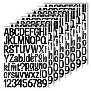 1.5 Inch Letters Stickers 552 Piece Capital Alphabet Number Sticker - Black