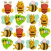 15Pcs 3D Honey Bee Silicone Focal Beads, Insect Animal Rubber Beads, Loose Spacer Beads, for Adults Pens Jewelry Making DIY Bracelets Keychains Crafts
