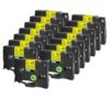 15PK Black on Yellow Laminated Label Tape 9/12/18/24mm Compatible with TZe-S631 Label Makers