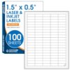 1.5" X 0.5" Matte White Return Address Labels (100 Sheets, 10000 Stickers)