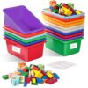 16-Pack Colorful Classroom Storage Bins, Plastic Cubby Book Bins for Classroom Organization, Book & Toy Storage Organizer, Perfect for Classroom Library, Shelves, STEM Centers, Daycare & Homeschool