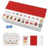 160 Christmas American Mahjong Tile Set Gift Pearl Bright Red Polka Dot