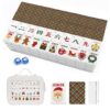 160 Christmas American Mahjong Tile Set Gift Vintage Plaid Red Green Gold
