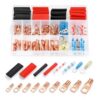 160PCS Copper Wire Lugs AWG 2 4 6 8 10 12 14 16 Gauge Battery Cable Ends,Ring Terminals Connectors,Copper Ring Terminals,Battery Terminals Connectors Kits with Heat Shrink