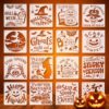 16 Halloween Quote Stencils for Candy Table Signs, Porch Decor, Party Cards