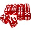 16mm Colored Translucent D6 Polyhedral Dice Set, 12 Pieces，Red