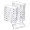 16 Pcs 6'' Plastic Storage Boxes, Small Storage Containers with Hinged Lids, Rectangle Clear Boxes for Beads, Jewelry, Game Pieces, Pens and Crafts Items(6.2'' x 1.2'' x 2.5'')