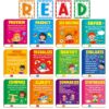 16Pcs Colorful Reading Strategies Posters for Classroom Educational Motivational Bulletin Board Set Read Posters for Back to School Reading Corner Nursery Library Chalkboard Wall Art Decor Supplies