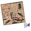 16Pcs Landscape Art Stamps Wooden Set for Scrapbooking Journaling Card Crafting Travel Journal Stamps