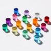 16PCS Rainbow Acrylic Cylinder Blocks, Light Sensory Stacking Toys for Kids