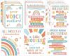 16Pcs Speech Therapy Posters for Classroom Decorations Groovy Language Pathologist Bulletin Board Decorations Speech Therapy Wall Decor for Classroom School Office Art Print 11 x 14 Inches