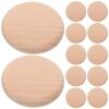 16pcs Unfinished Wooden Round Cutouts for Chess Pieces 5cm 10mm Beige