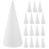 16pcs White Foam Cone for DIY Arts and Crafts Crafting Projects