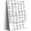 16x24in Framed Canvas Wall Art Wall Decoration Ready to Hang Ancient Hebrew Alphabet Chart Educational Linguistic Poster Cultural Religious Symbols for Home Living Room Bedroom Bathroom Kitchen Office