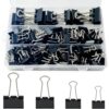 170 Pcs Binder Clips Assorted Sizes Black Large Medium Small Binder Paper Clips for Office Supplies Home Business Document Organizing（Black）