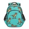 17 Inch Backpack for Kids, Cool Dinosaurs Teal Backpack Elementary School