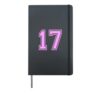 17 Number Seventeen Sports Varsity College Girl Matching Hardcover Journal, Black