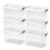 17Qt x 6 Pack Large Clear Plastic Storage Bins with Lids and Buckles Stackable Household Organizer Boxes With Handles, Perfect For Storing Various Items For Home, Closet, Kitchen, Garage & Warehouse