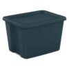 18-Gallon Plastic Storage Bin with Latch Lid, Teal