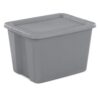 18 Gallon Large Plastic Storage Bin with Snap-On Lid, Gray