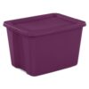 18 Gallon Plastic Storage Bin with Secure Snap Lid - Stackable Organizer Tote with Handles - Perfect for Closet, Dorm & Home Organization (Magenta)