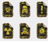 18PCS Biohazard Cupcake Toppers Set - Black Yellow Toxic Sign Decor | Radioactive Zombie Science Theme Decoration Supplies for Boys Halloween Birthday Party